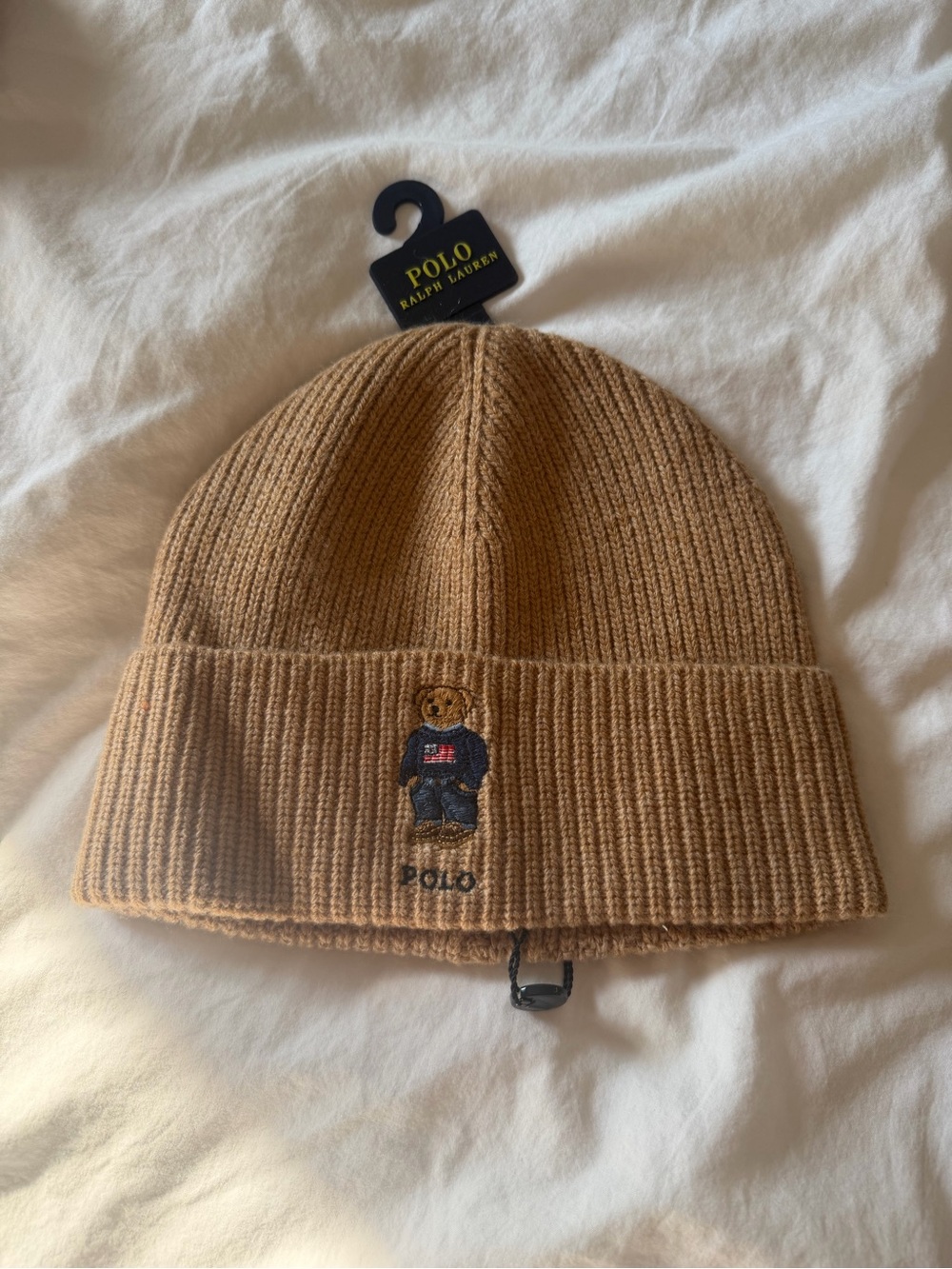 Polo by Ralph Lauren Kids Camel Bear Rib-Knit Beanie